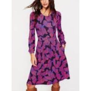 Blue and Red Bows Blouson Jersey Dress Fit And Flare Bold Size 4